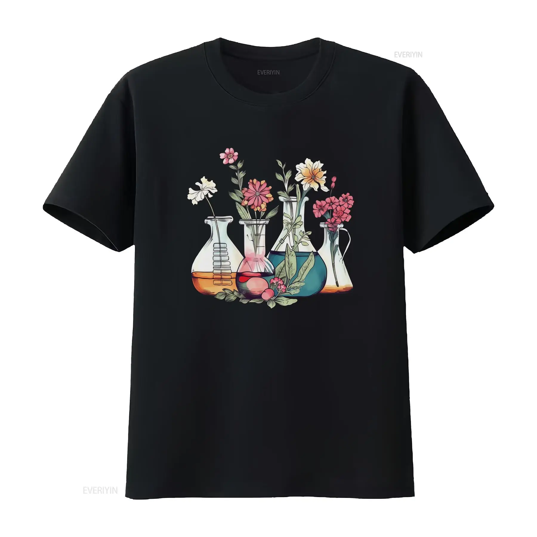 Medical Laboratory Technician - Laboratory T Shirt Floral Beakers Chemistry