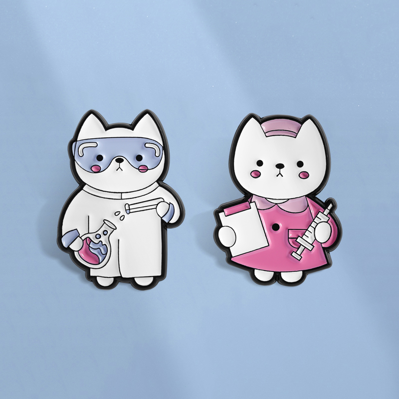 Nurse Lab Cats Enamel Pins Cus - Medical Lab Gifts ulasan dan harga